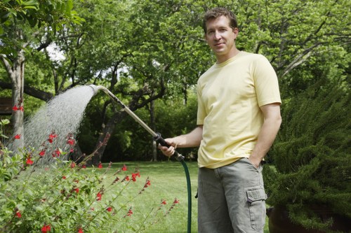 Outdoor paving and edging materials used for hard landscaping in central London